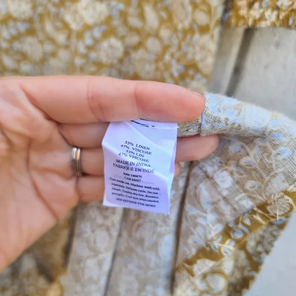FahertyHavana Midi Dress in Golden Theodora Floral Linen Blend Size Medium